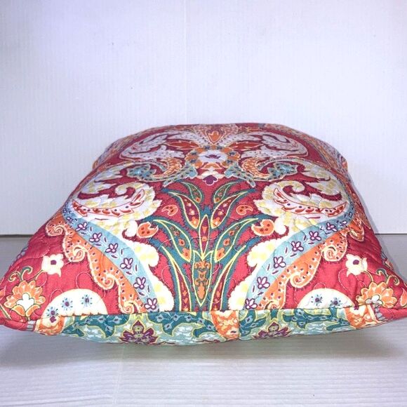 BOHEMIAN Grand Medallion Quilted MANDALA Paisley Floral Accent Throw Pillow - Picture 4 of 9